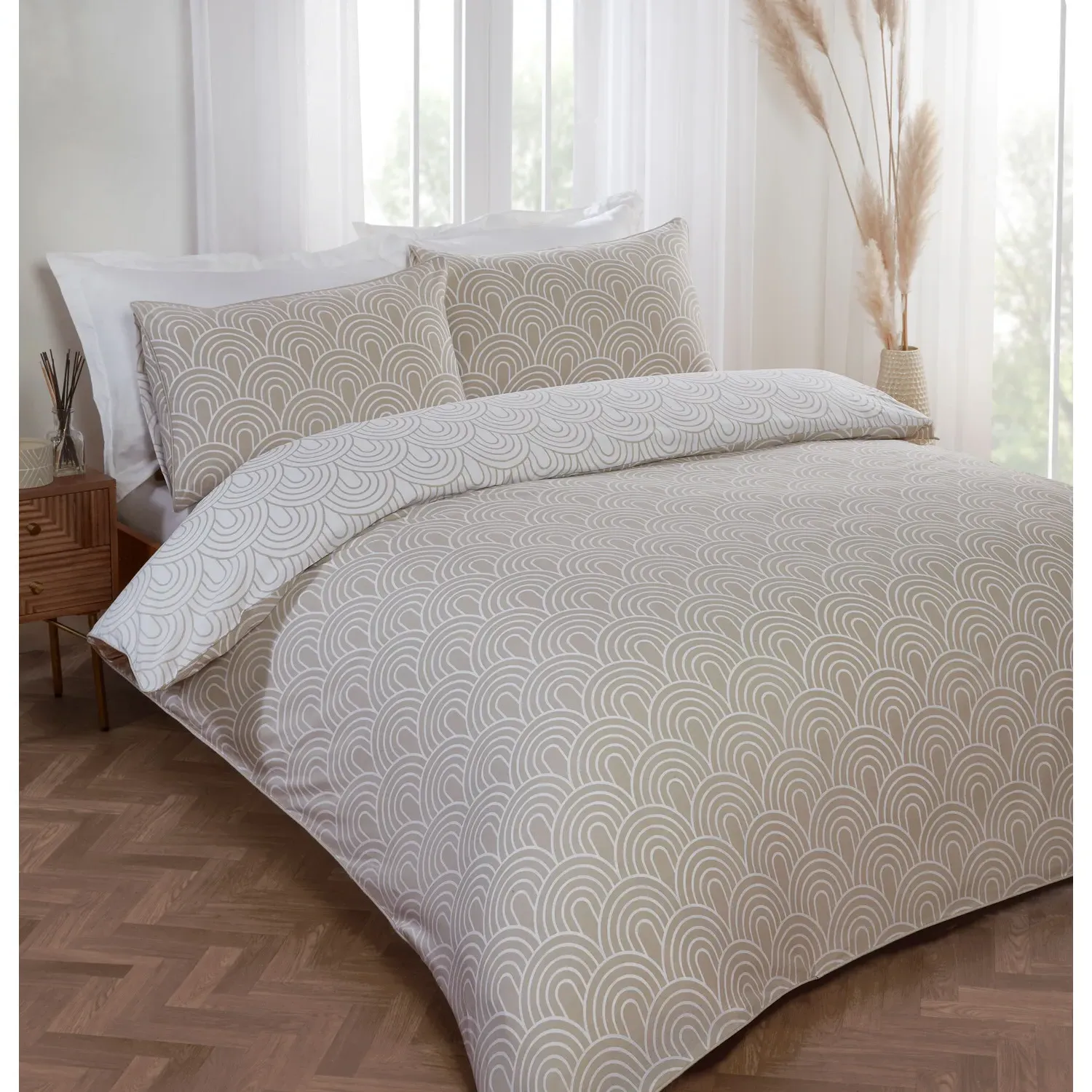 King Size Arches Duvet Set - Natural