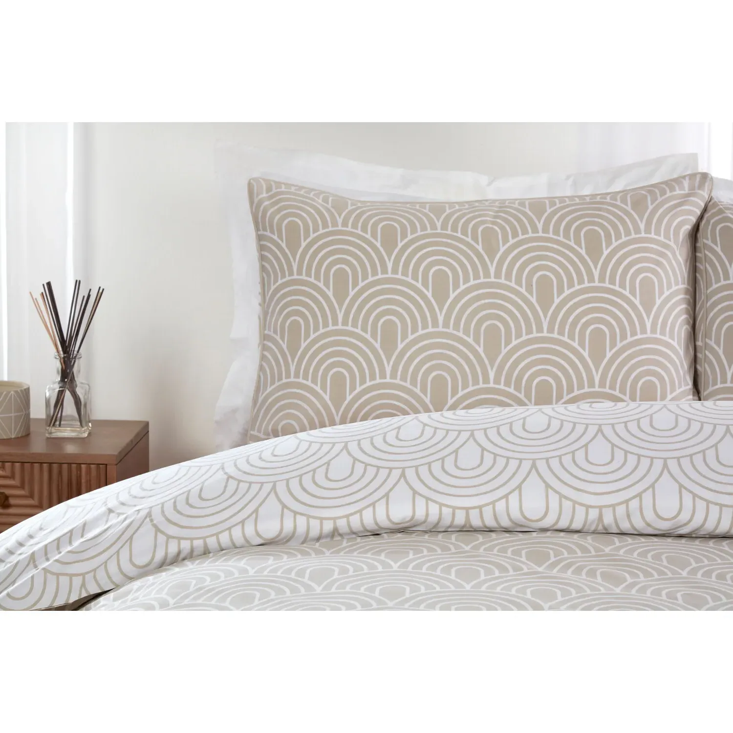 King Size Arches Duvet Set - Natural