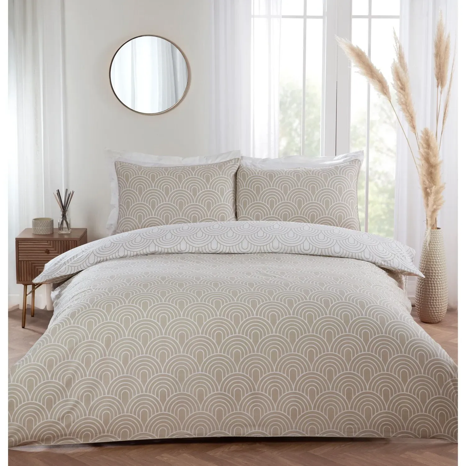 King Size Arches Duvet Set - Natural image