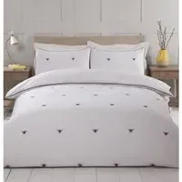 King Size Bumblebee Embroidered Duvet Set - Multi