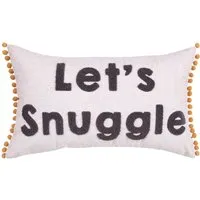 Lets Snuggle Pom Pom Cushion - Yellow, Linen Mix
