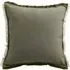 Linen Fringe Edge Cushion - Green