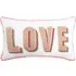 Love Gold Beaded Cushion - White