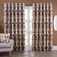Maddox Geo Jacquard Curtain with Eyelets - Multicolour