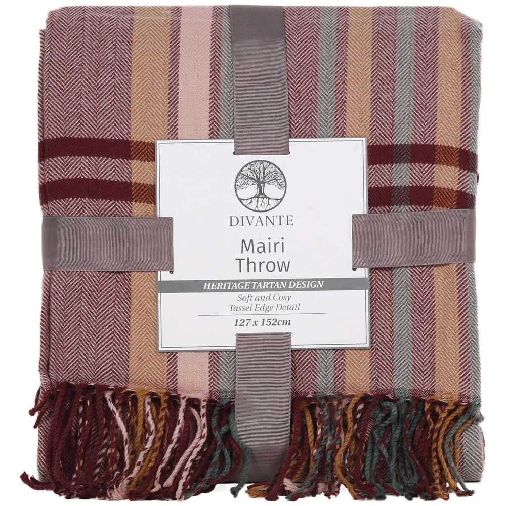 Mairi Throw with Tassels - Blush image