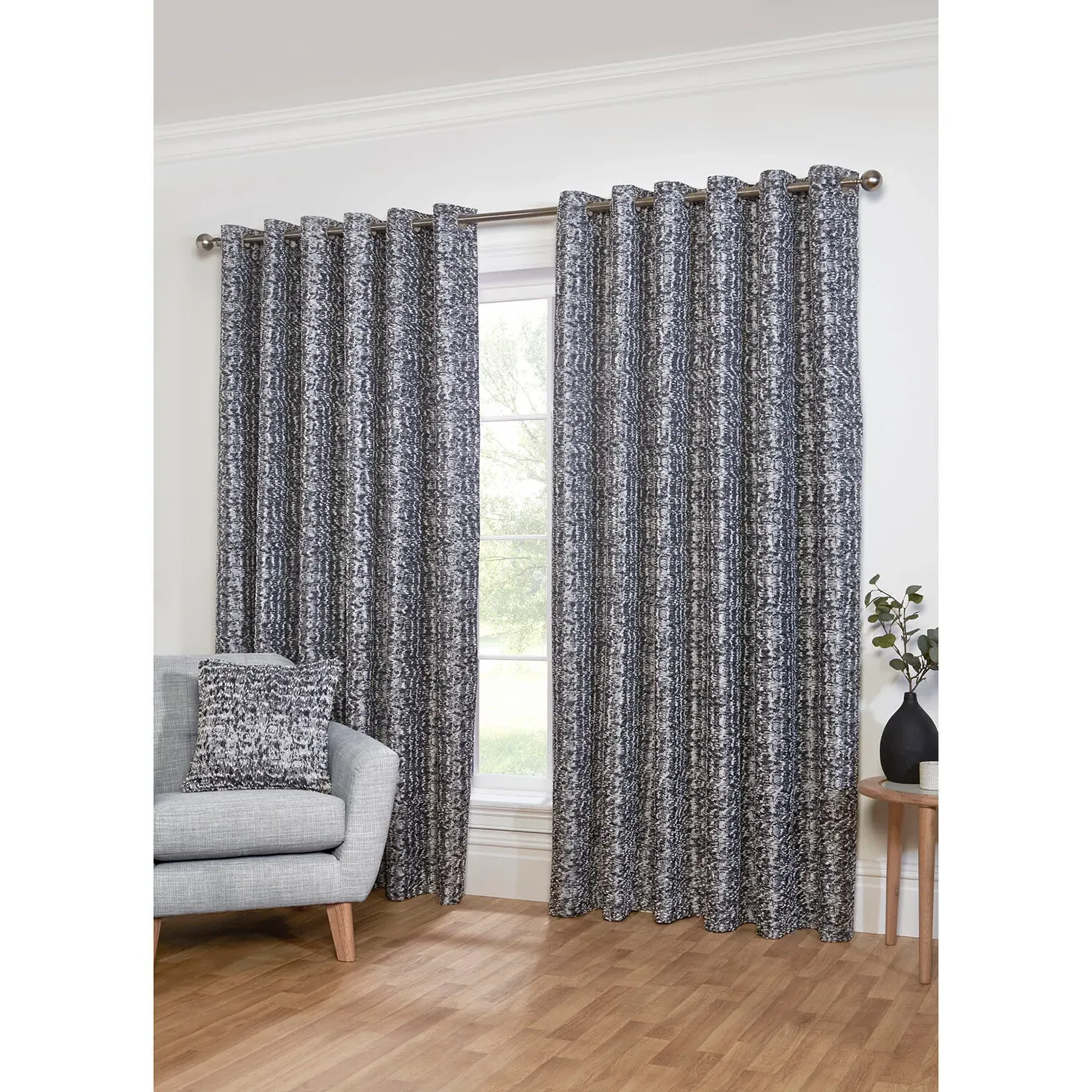 Maison Eyelet Curtain - Charcoal