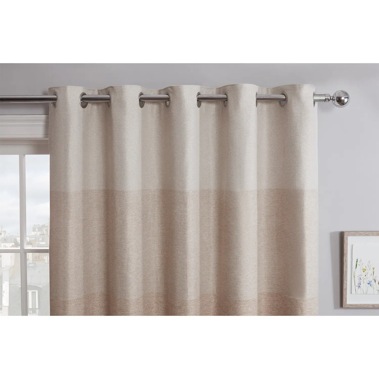 Maison Stripe Eyelet Curtains - Natural