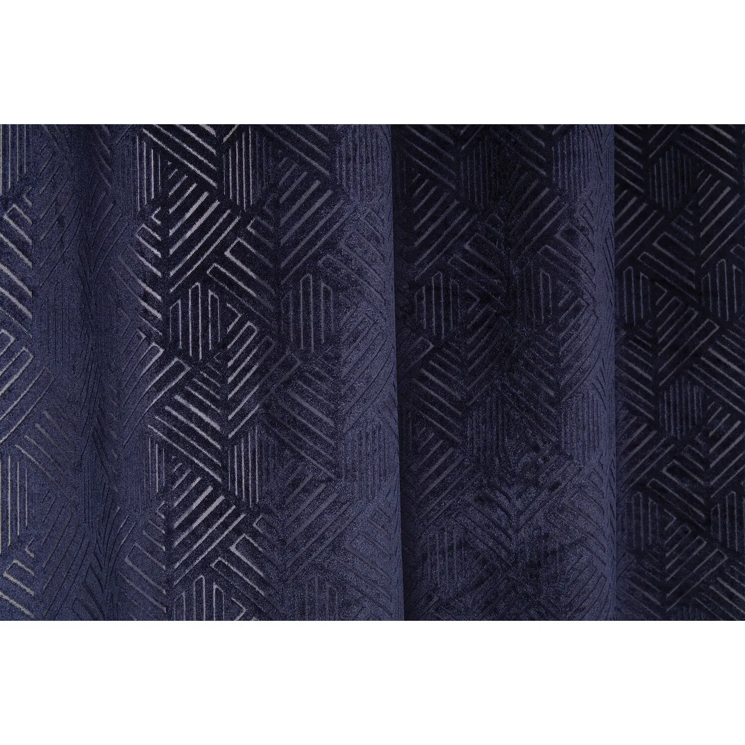 Malone Geometric Velvet Eyelet Panel Curtain 240 x 140cm