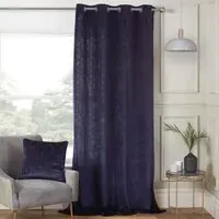 Malone Geometric Velvet Eyelet Panel Curtain 240 x 140cm