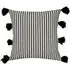 Margate Stripe Cushion with Tassels - Monochrome