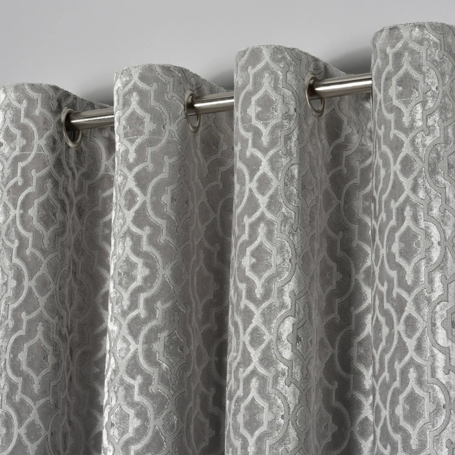 Metallic Halo Velvet Lined Curtains - 168 x 229cm