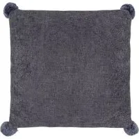 Montana Pom Pom Cushion - Charcoal