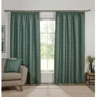 Montreal Chenille Taped Curtain - Green