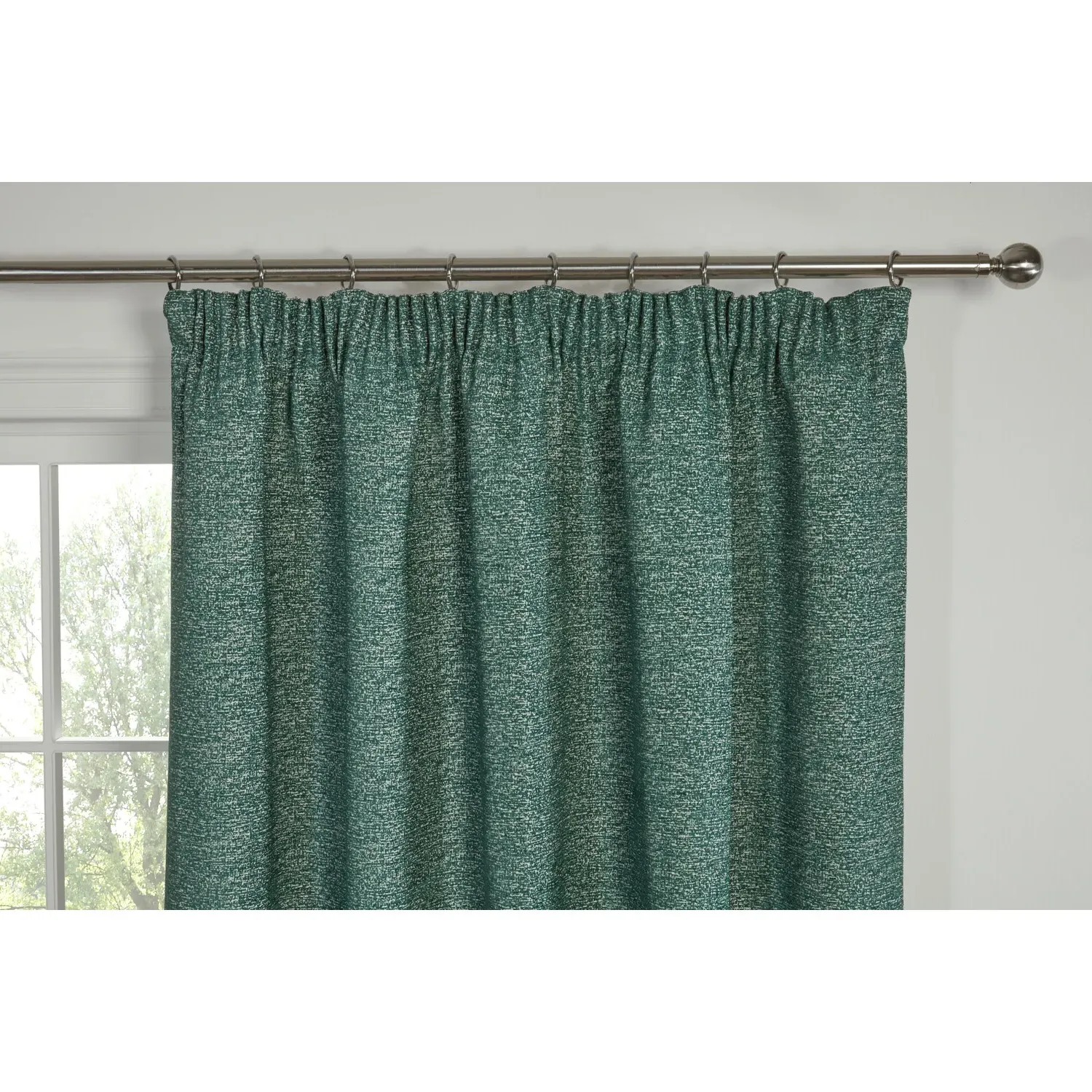 Montreal Chenille Taped Curtain - Green