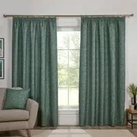 Montreal Chenille Taped Curtain - Green