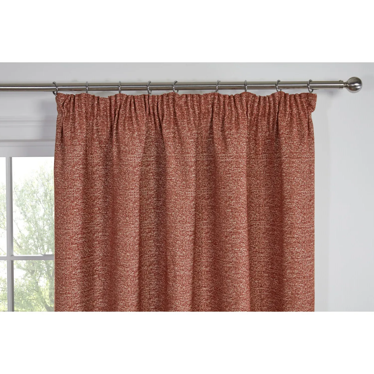 Montreal Chenille Taped Curtain - Rust