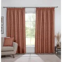 Montreal Chenille Taped Curtain - Rust