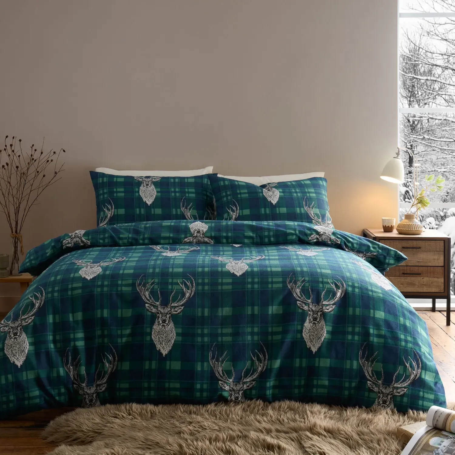 Moorland Double Duvet Set - Navy, Cotton image