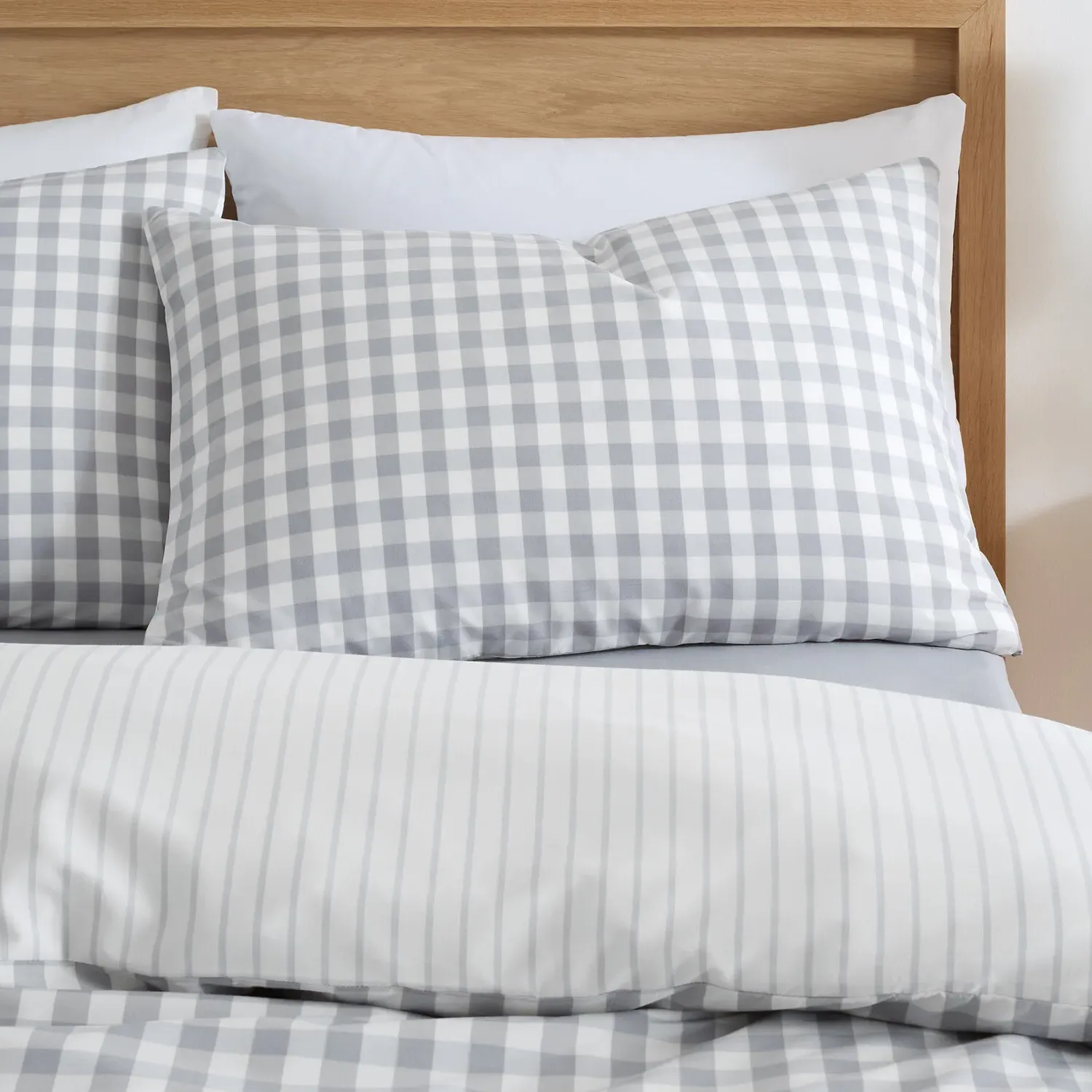 Morgan Check Single Bedding Set - Grey