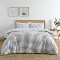 Morgan Check Single Bedding Set - Grey