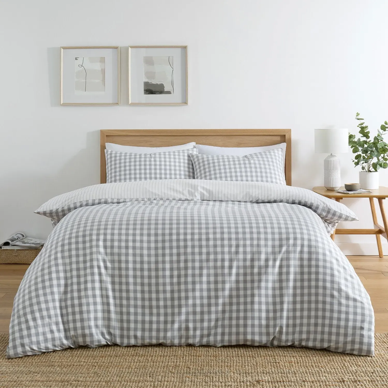Morgan Check Single Bedding Set - Grey image
