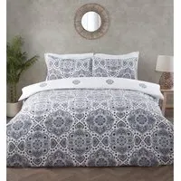 Nadia King Size Block Paisley Print Duvet Set - Multi