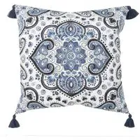 Nadia Tassel Cushion 45x45cm - Navy