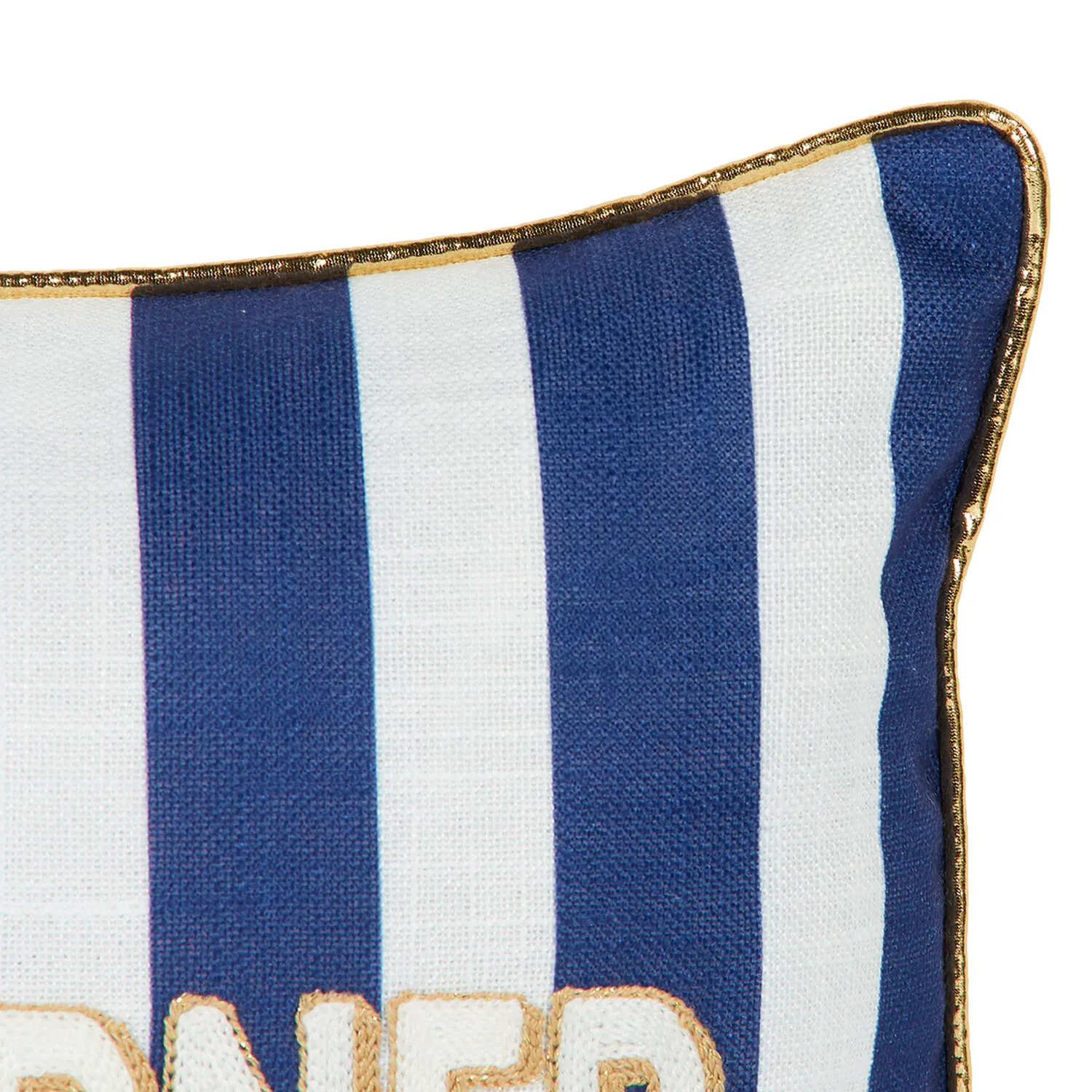 Naughty Corner Cushion - White and Blue