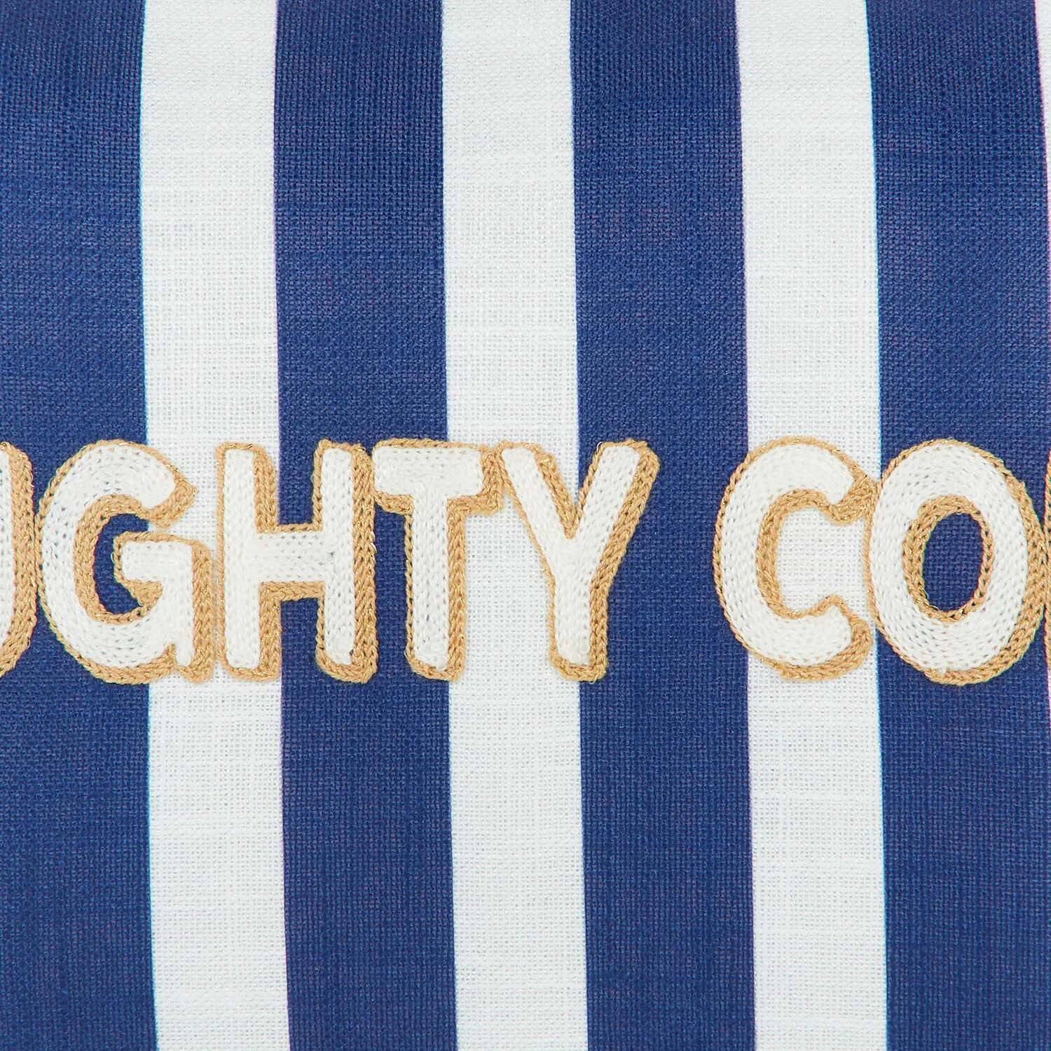 Naughty Corner Cushion - White and Blue