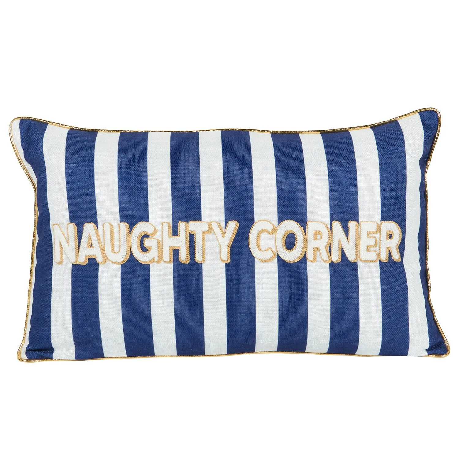Naughty Corner Cushion - White and Blue image