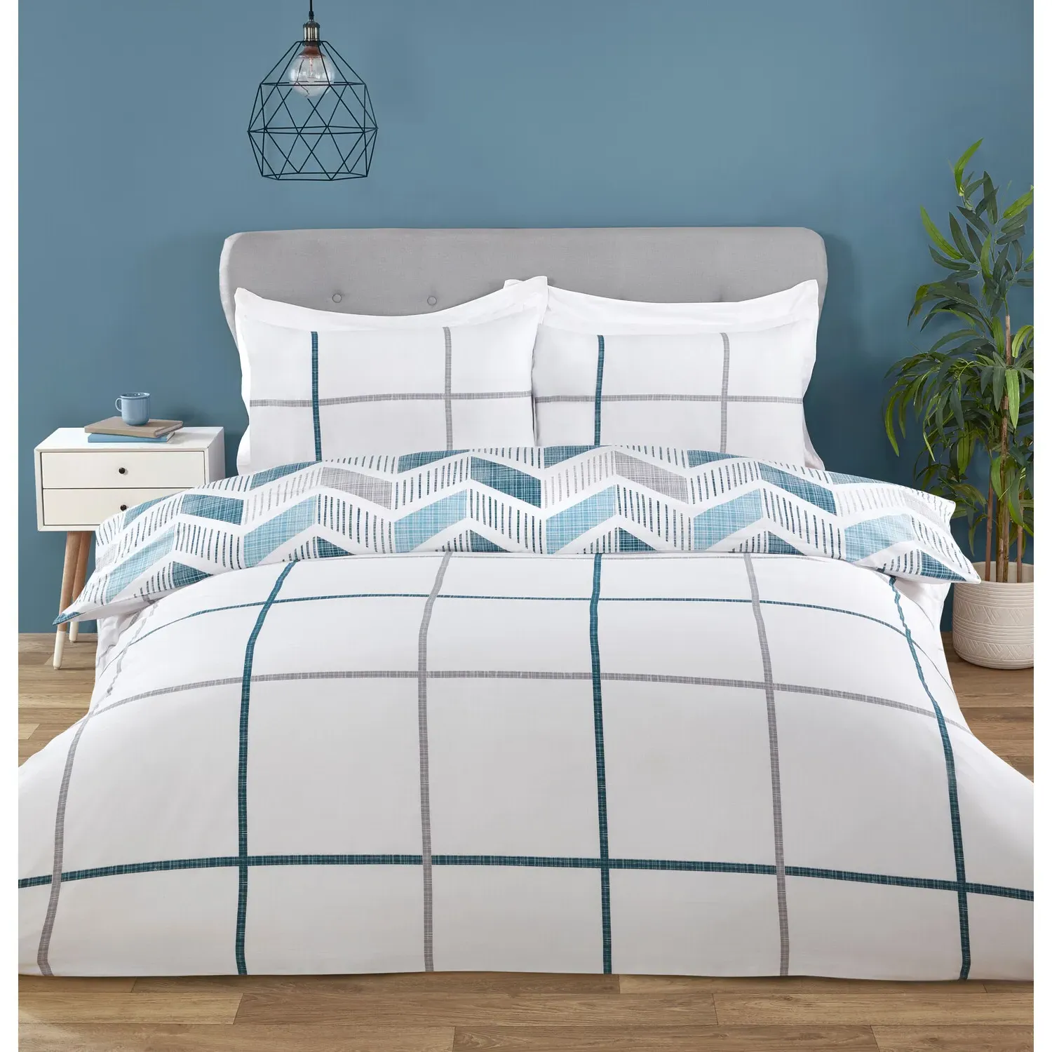 Nevada Double Duvet Cover Set - Teal