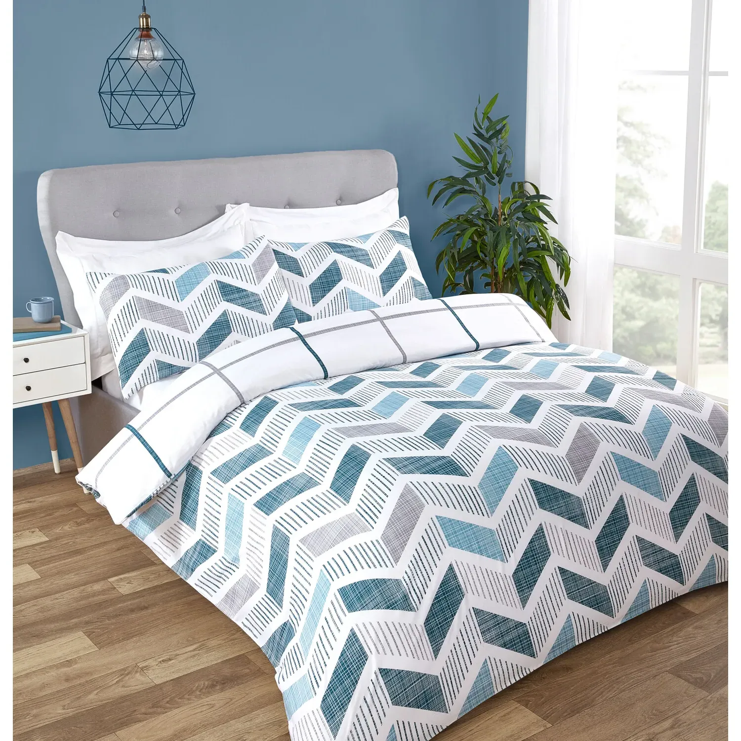 Nevada Single Duvet Cover Set - Teal