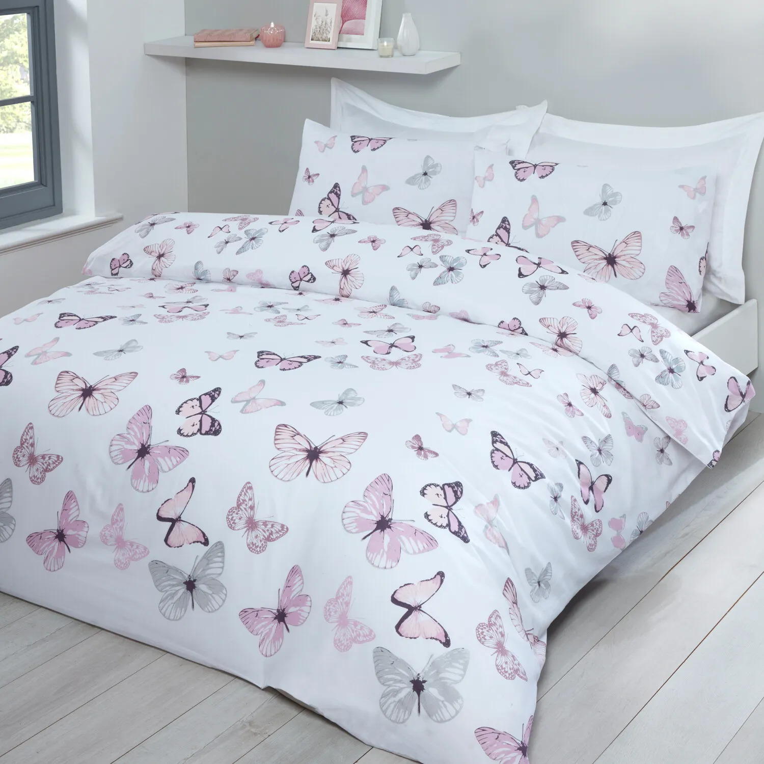 Neveah King Size Butterfly Duvet Set - Multi, Polycotton