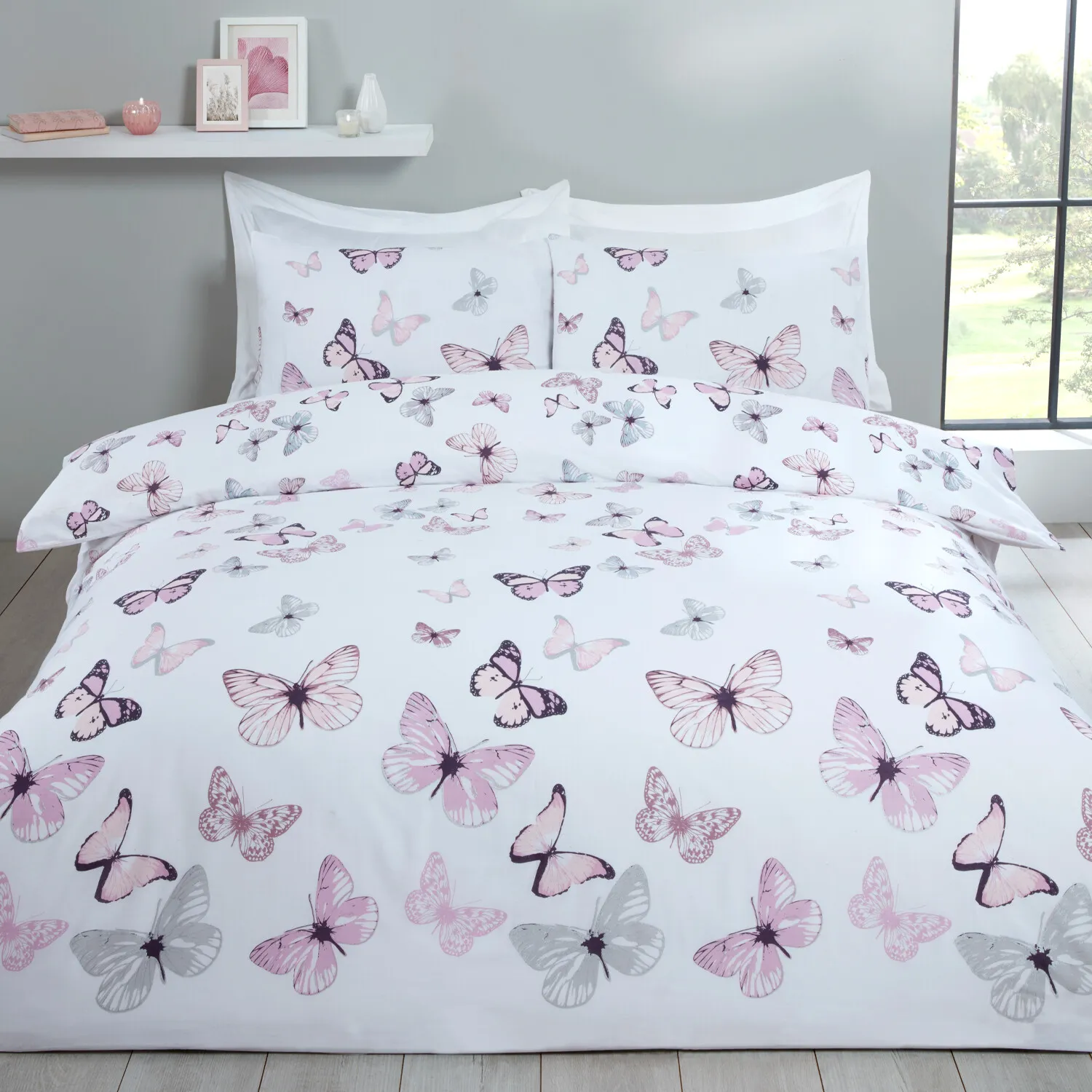 Neveah King Size Butterfly Duvet Set - Multi, Polycotton