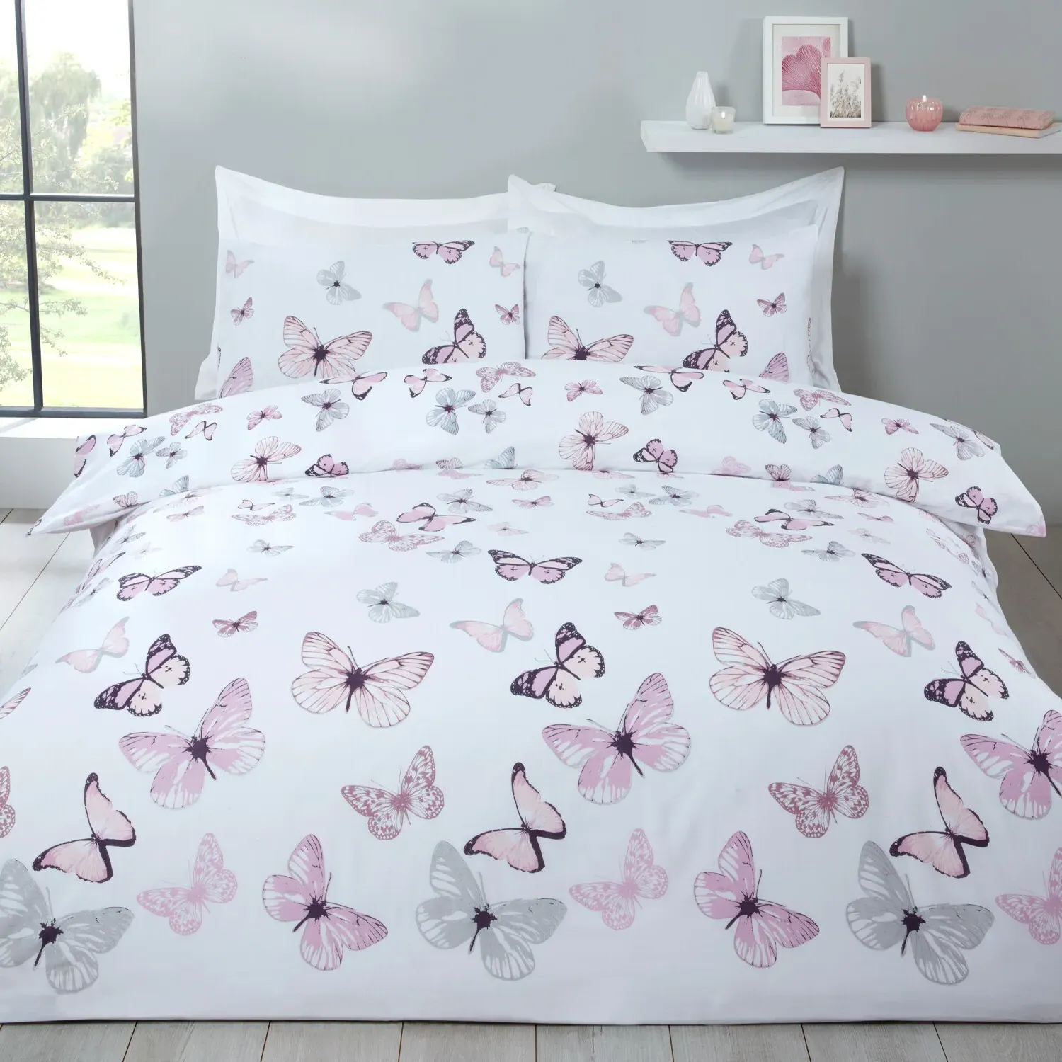 Neveah Single Butterfly Duvet Set - Multi, Polycotton image