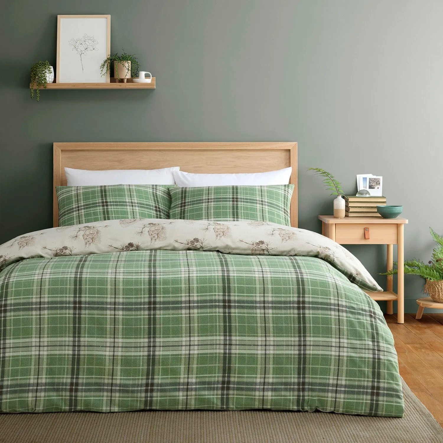 Newbridge Forest Super King Duvet Cover Set - Green