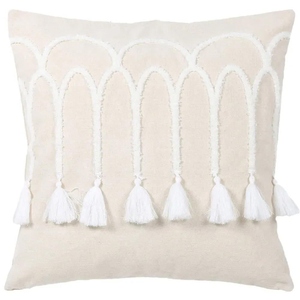 Nyla Tufted Curve Cushion 45x45cm - Natural