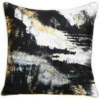Octavia Abstract Square Cushion - Black