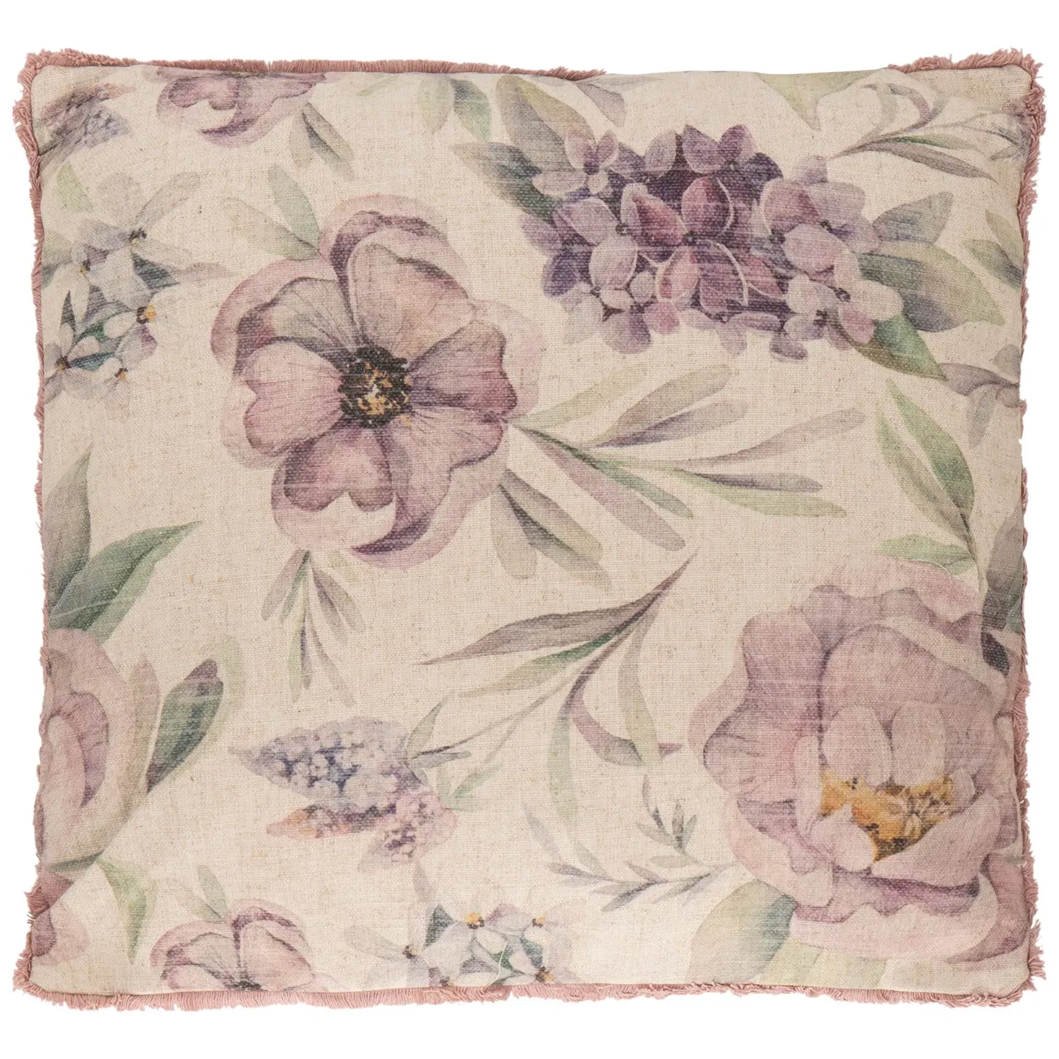 Olivia Floral Fringe Edge Cushion