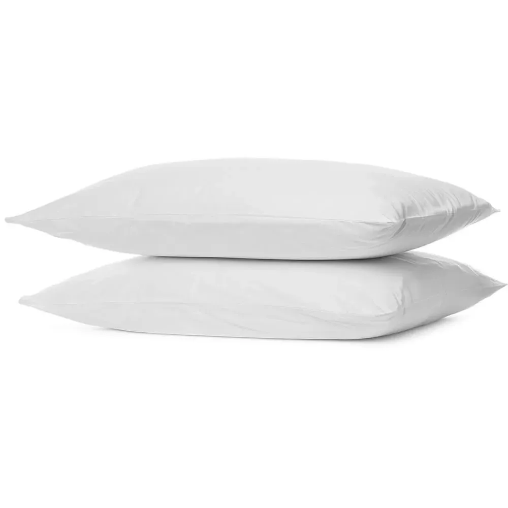 Pack of 2 Square Pillowcases - White, Cotton image
