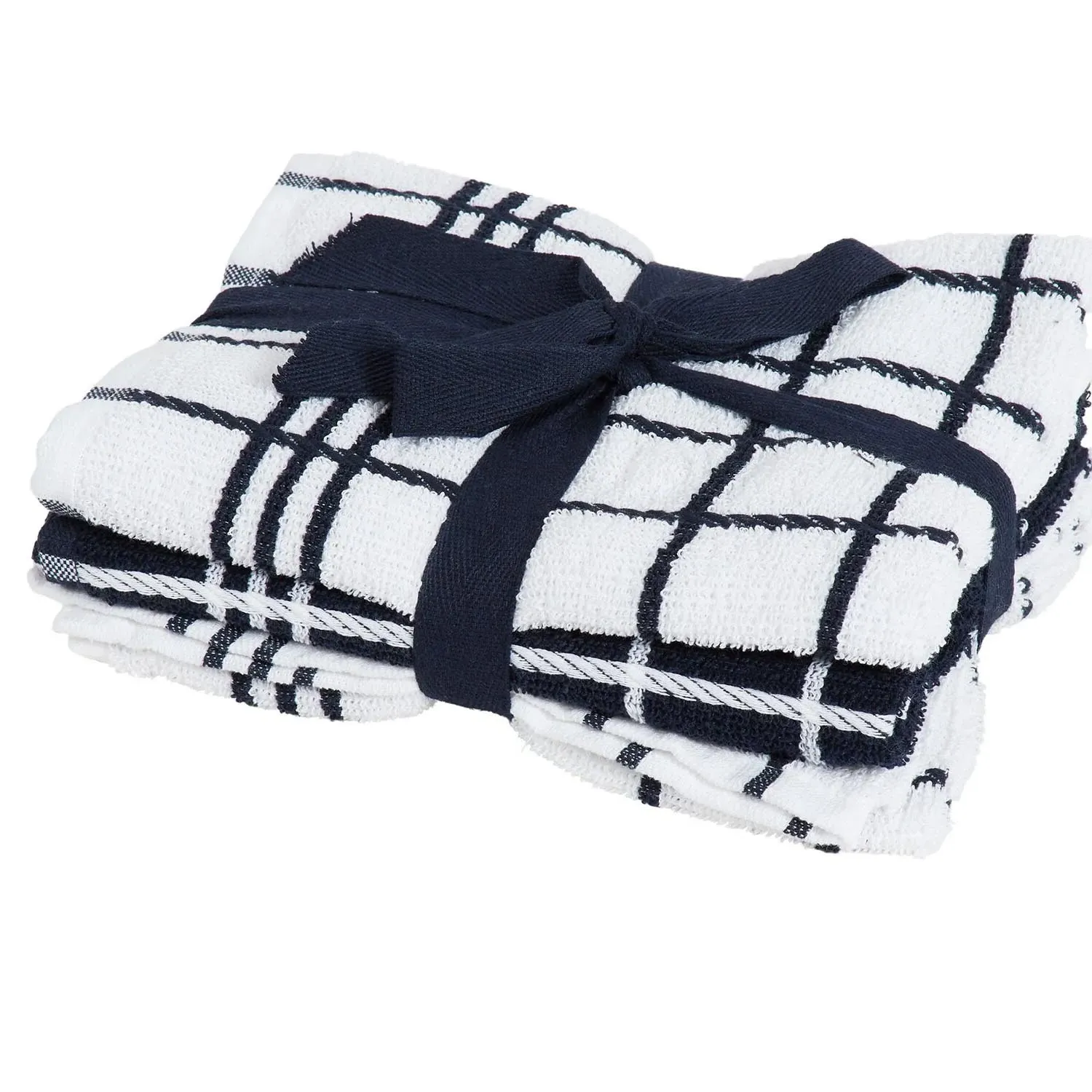 Pack of 3 Epsom Terry Kitchen Towels - Navy