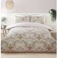 Paisley Piped Edge King Size Duvet Cover Set - Multi