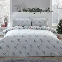 Pawfect Christmas Single Duvet Cover Set - Grey