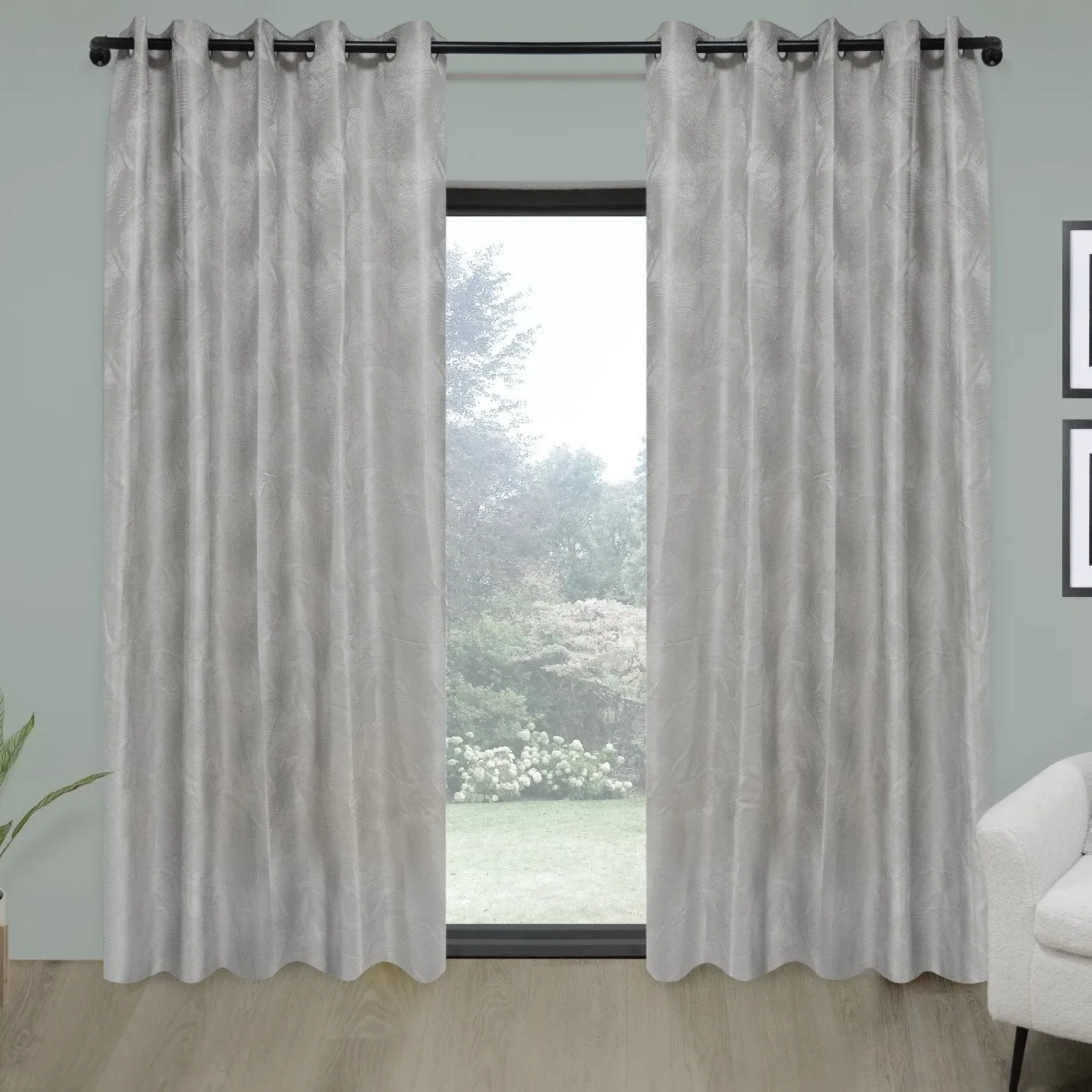 Phoenix Eyelet Curtain 168 x 137cm - Silver image