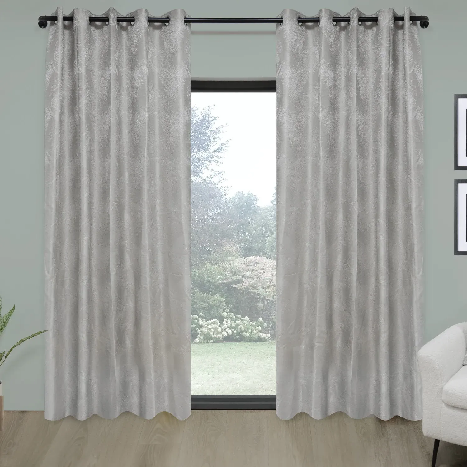 Phoenix Eyelet Curtain 168 x 183cm - Silver