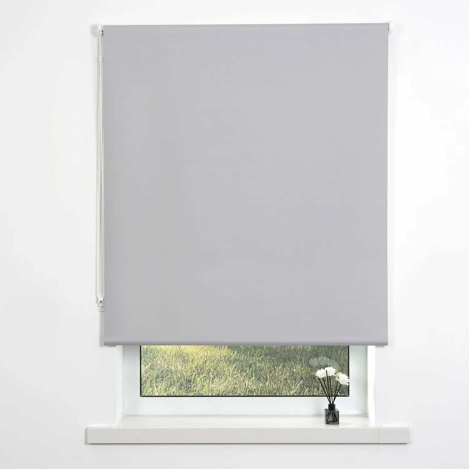 Plain Blackout Roller Blind - Cool Silver