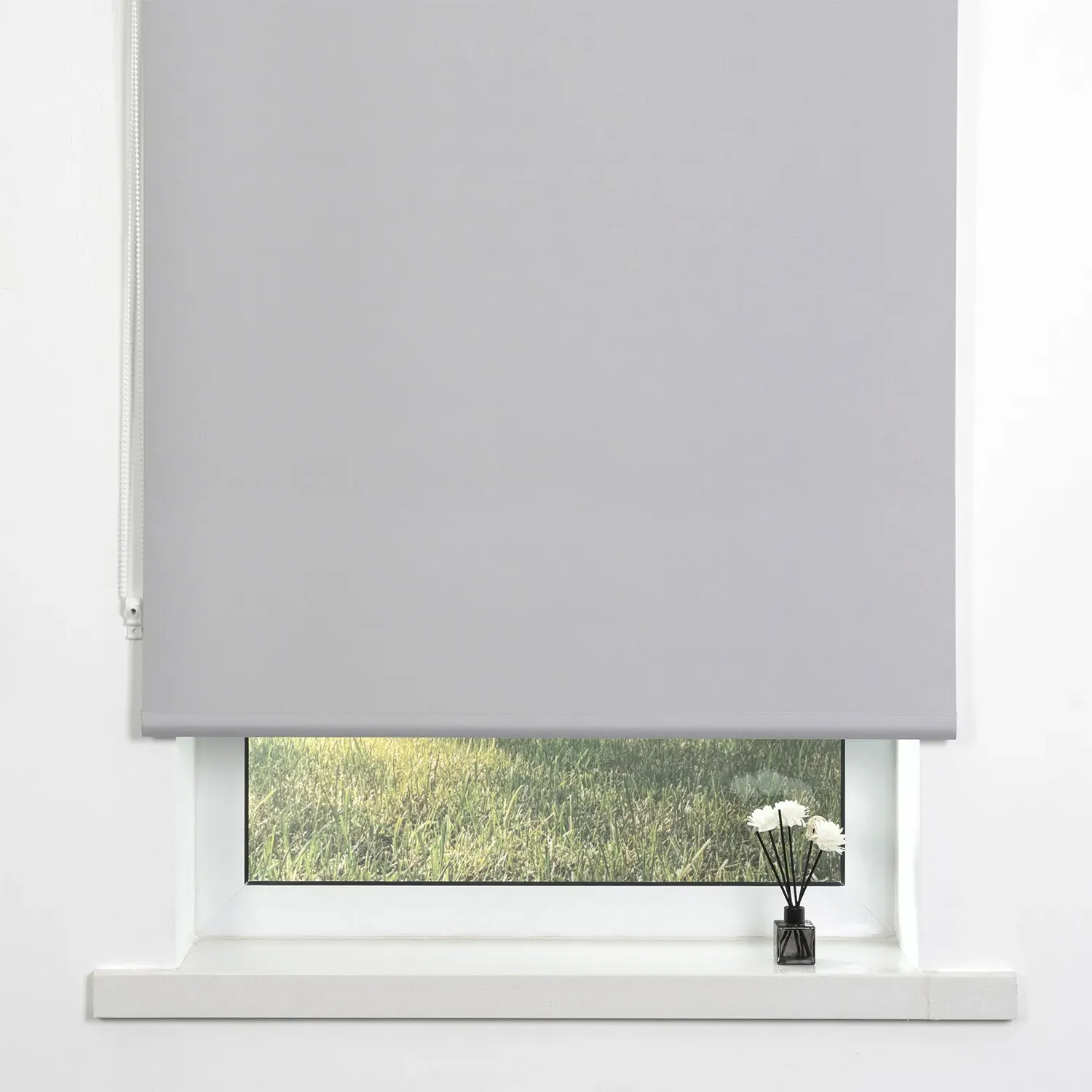 Plain Blackout Roller Blind - Cool Silver