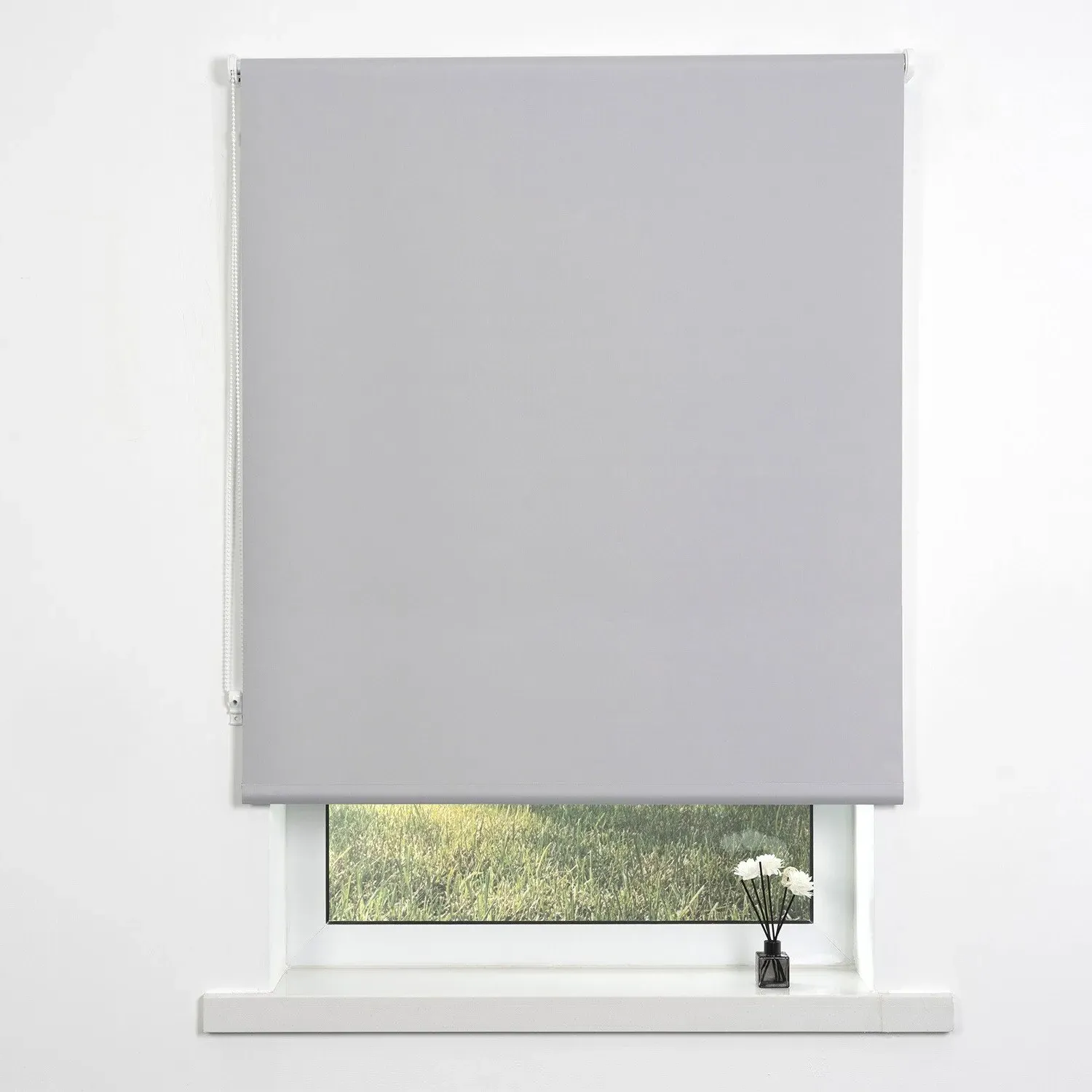 Plain Blackout Roller Blind - Cool Silver