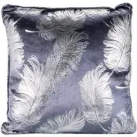 Plume Feather Cushion - Charcoal, Velvet