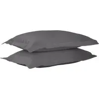 Polycotton Oxford Pillowcases - Charcoal